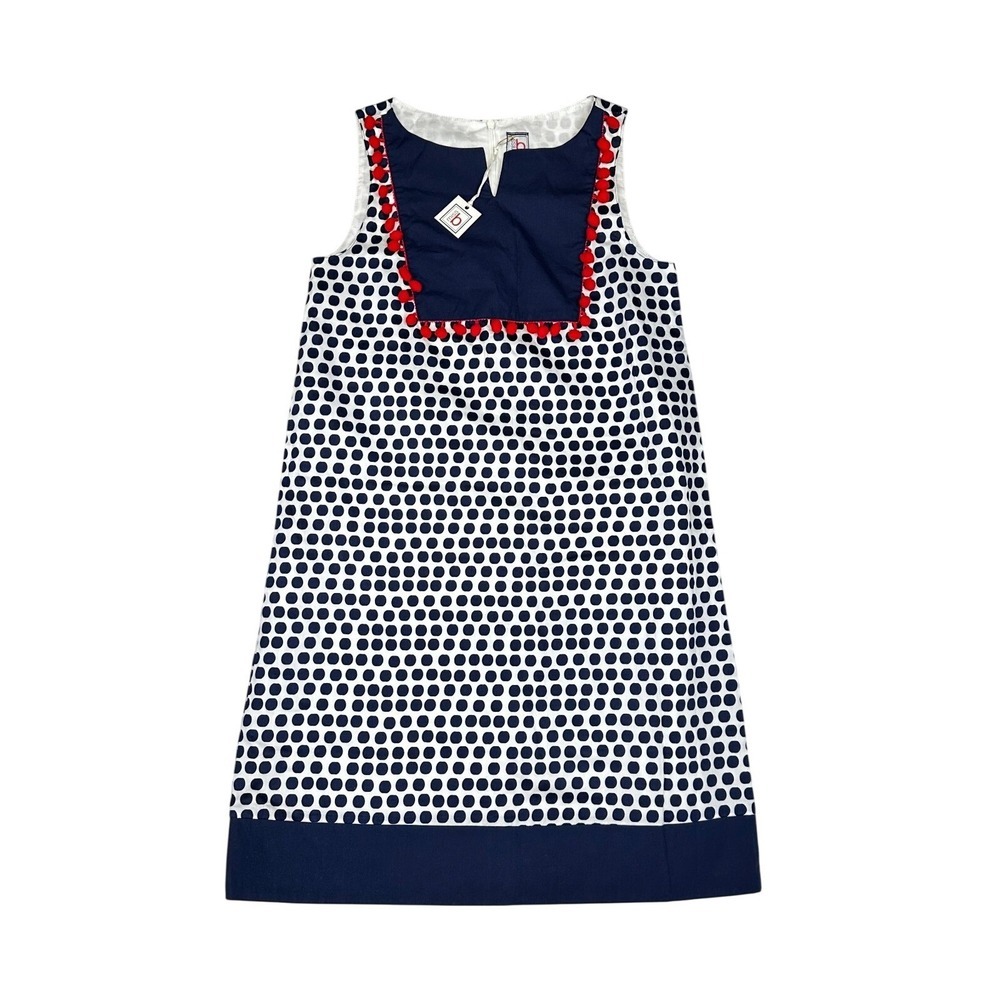 miss b Polka Dot Nautical Shift Dress‎ Navy Girls 14